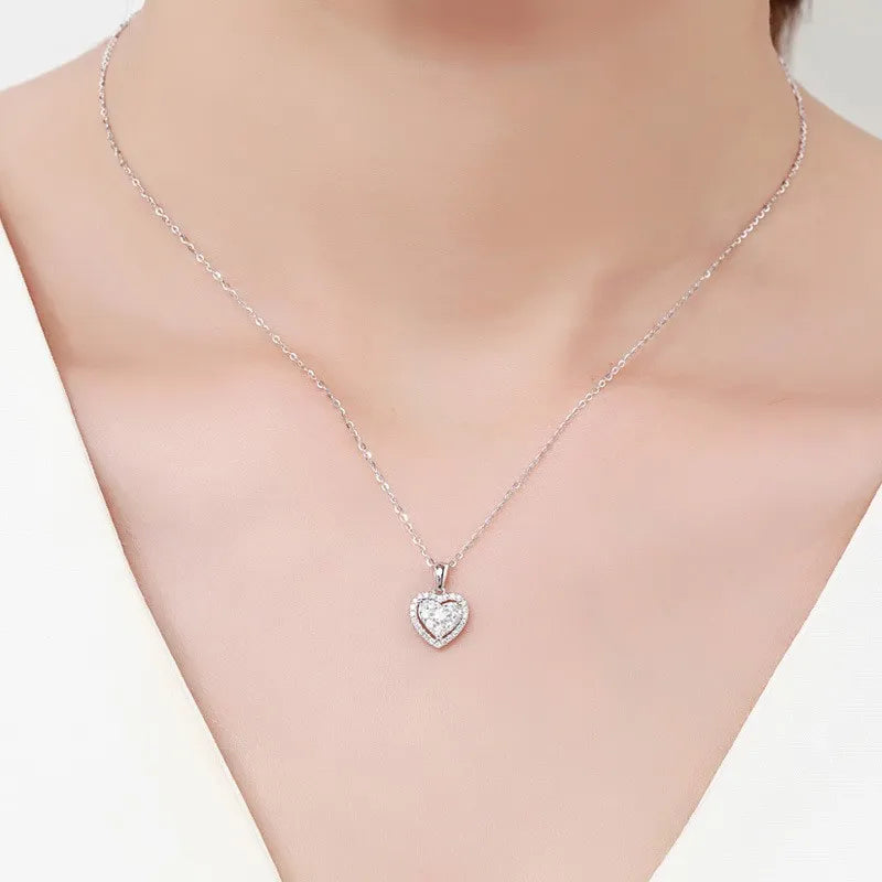 HeartGlow™ Silver Heart Pendant Necklace