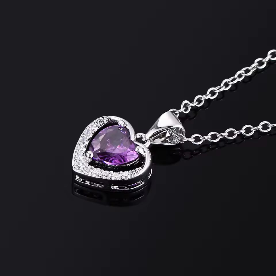 HeartGlow™ Silver Heart Pendant Necklace