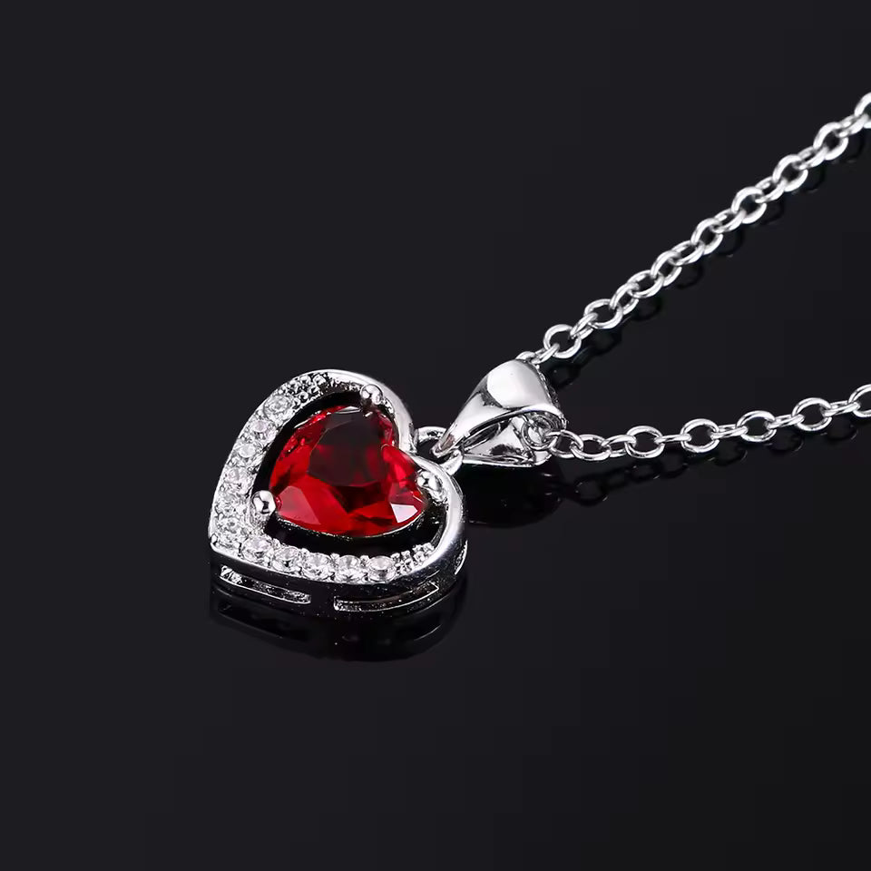 HeartGlow™ Silver Heart Pendant Necklace