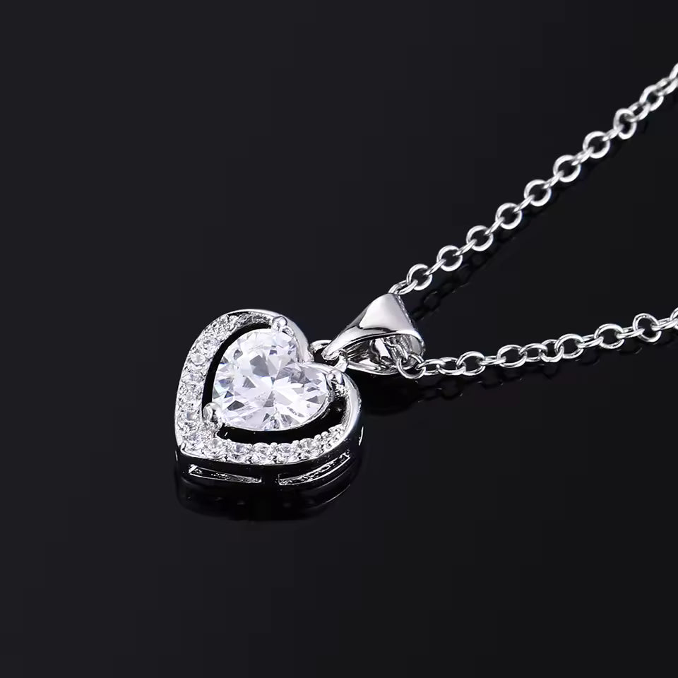 HeartGlow™ Silver Heart Pendant Necklace